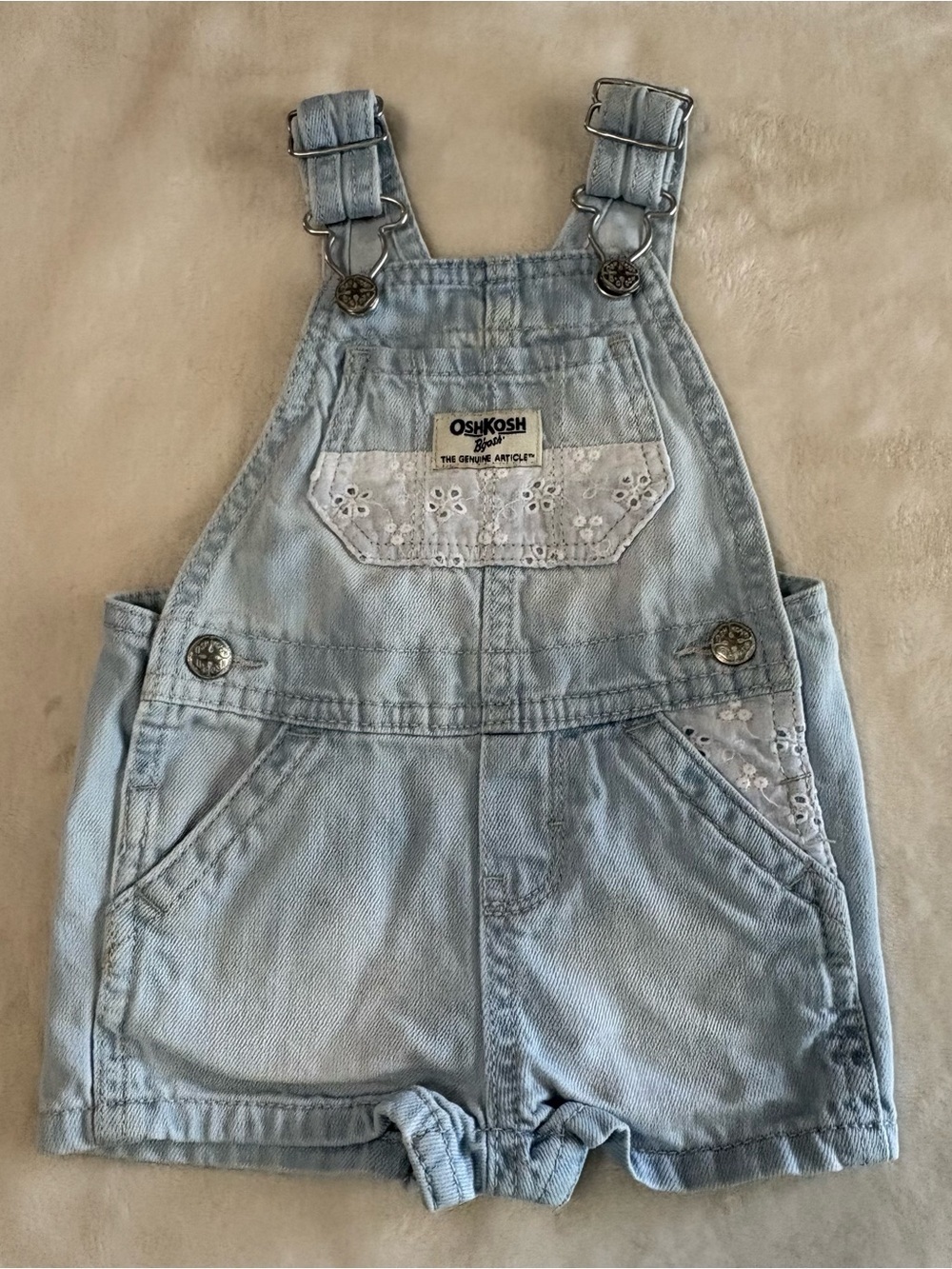 OshKosh B'gosh Baby Denim Girls Shortalls Size 9 month